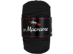 Příze pp Macrame 4001 černá  pletací a háčkovací příze, 100% polyester