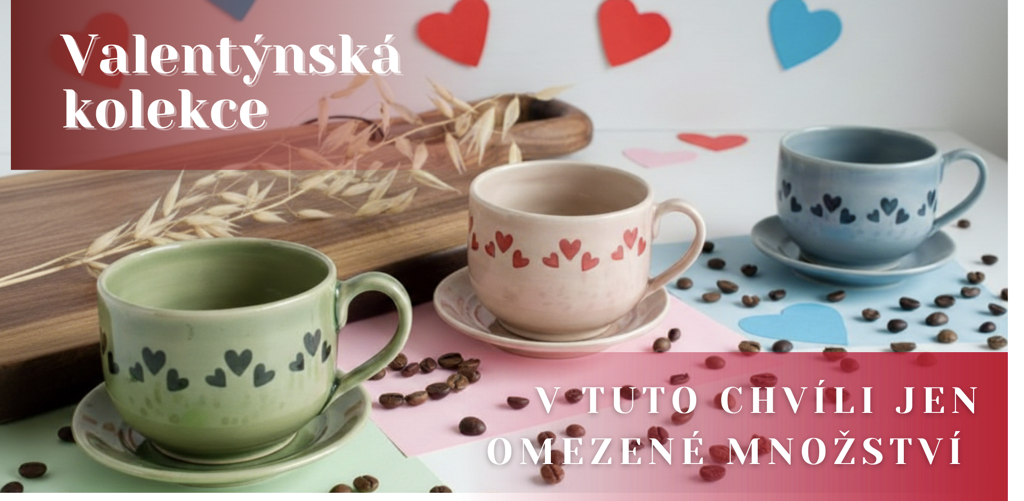 Valentýnské šálky se srdíčky