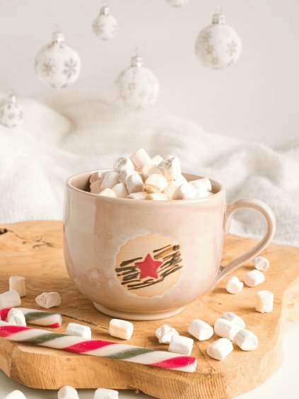 Hrnek Linecké cukroví 350ml starorůžový