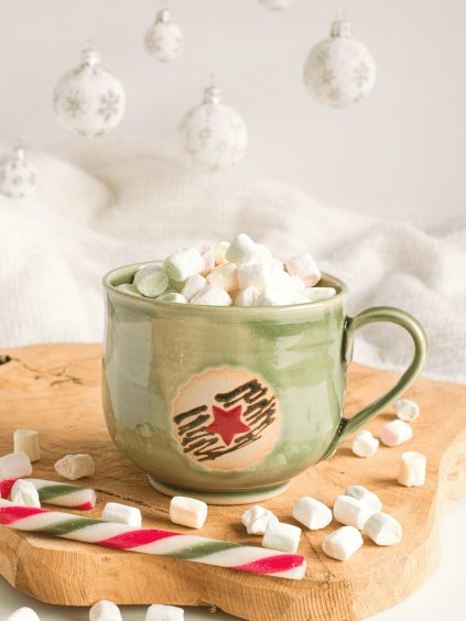 Hrnek Linecké cukroví 350ml zelený