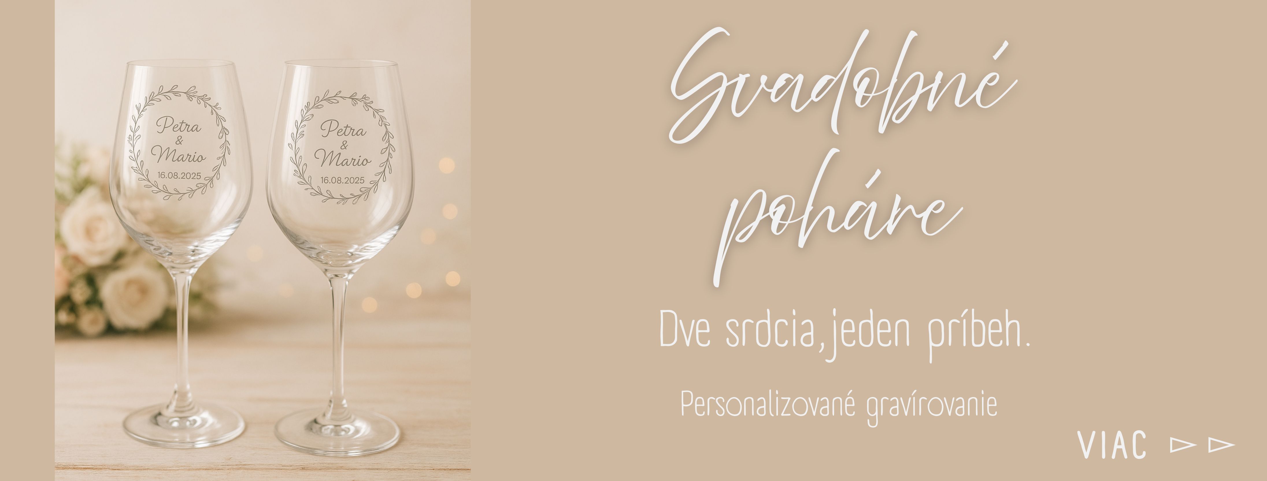 Gravírované svadobné poháre