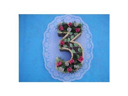 Číslice 3 - tři, trojka  Dortová forma číslovka tři