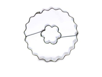 Velké vroubkované kolečko - střed kytička  Kolečko se středem