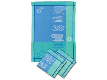Bavlněné utěrky Blue Café 3 ks  Měkké a extra savé utěrky.