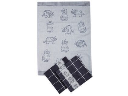 Bavlněné utěrky Černá Kočka 3 ks  Měkké a extra savé utěrky.