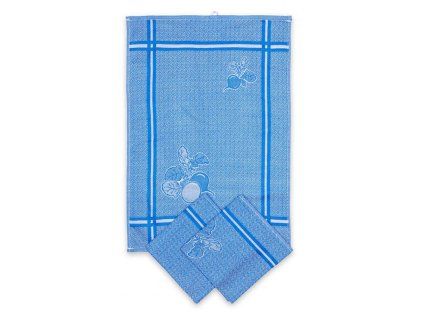 Bavlněné utěrky Modrá ředkvička 3 ks  Měkké a extra savé utěrky.