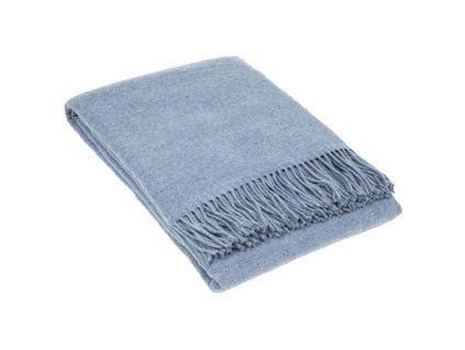 vlneny pled s kasmirem svetle modra