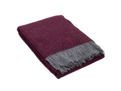 vlneny pled temne cervena seda