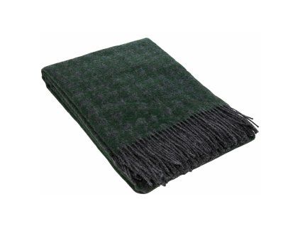 vlneny pled tmava zelena seda