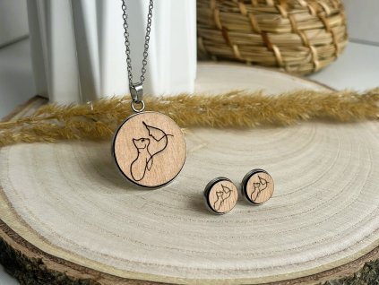 dřevěný set linie kočky