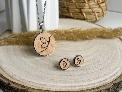 dřevěný set linie motýla