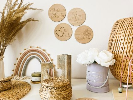 Dřevěná dekorace Myšky