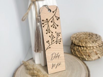 dřevěná záložka díky, že jsi 7