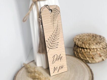 dřevěná záložka díky, že jsi 8