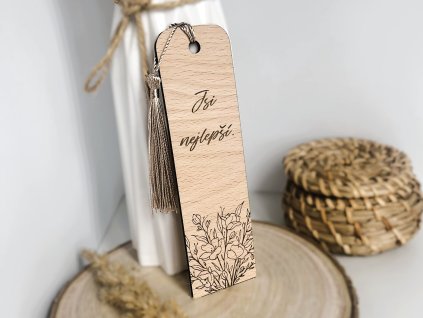 dřevěná záložka jsi nejlepší