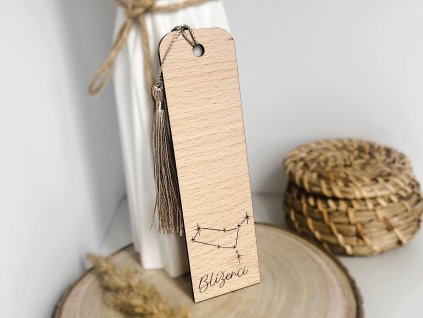 dřevěná záložka blíženci