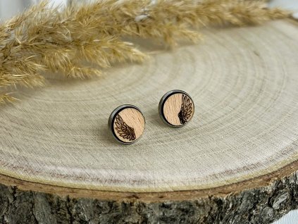 dřevěné náušnice křídla 2