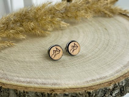 dřevěné náušnice linie kočky