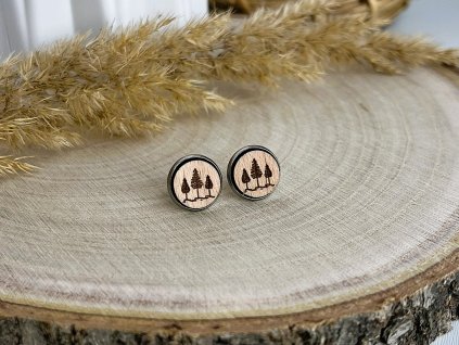 dřevěné náušnice stromky