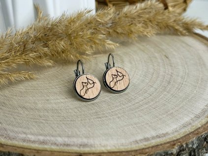 dřevěné náušnice linie kočky