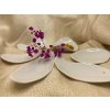 SADA 7 DEZERTNÍCH TALÍŘKŮ VE TVARU LISTŮ - glazovaný porcelán