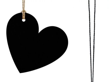 Vánoční visačky - srdíčka, set 6ks + 2 roličky motouzu