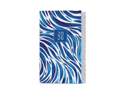 Měsíční diář Marika - lamino - Modrá, 90x150 mm