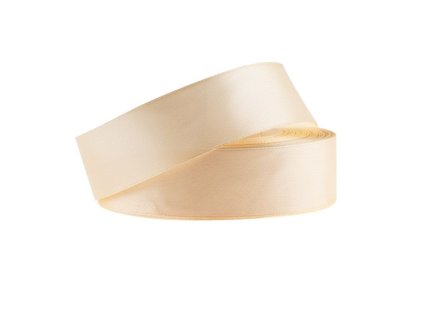 Stuha saténová 25 mm / 32 m – krémová