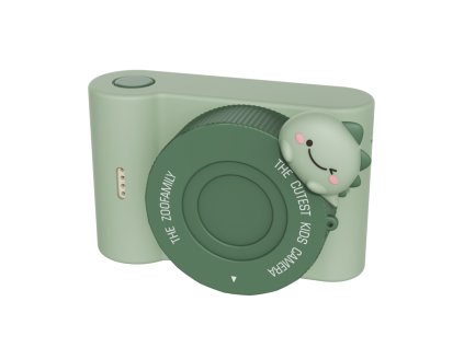 The Zoofamily urban zoo digital kidscamera dino green front view with lenscover