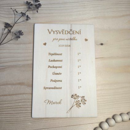 vysvedceni pro pani ucitelku