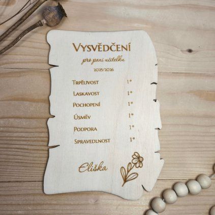 vysvedceni pro ucitelku