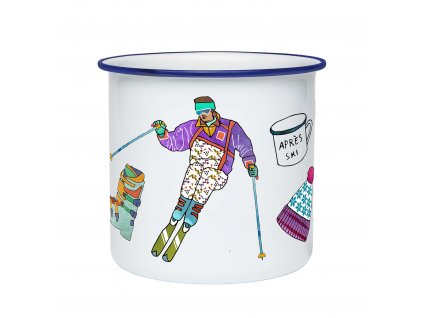ski apres ski enamel mug