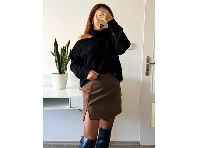 Mini skort sukně - Brown