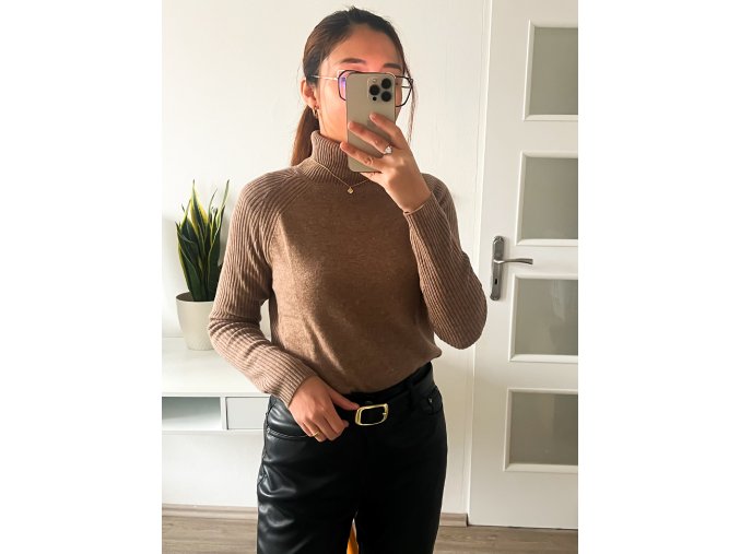 100% merino vlněný svetr - Camel