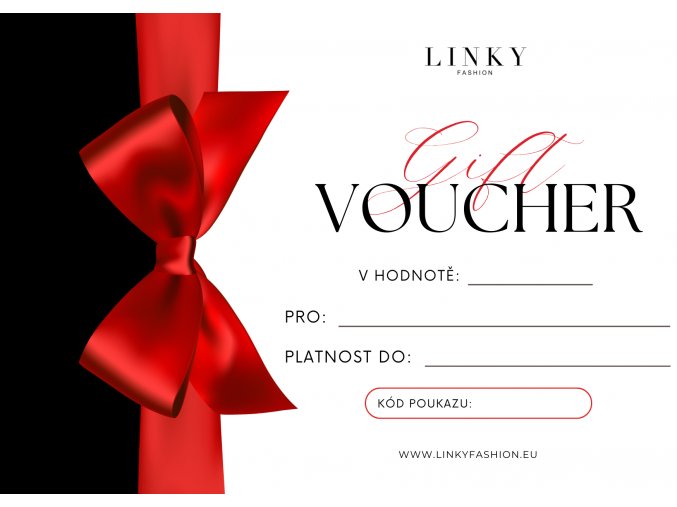 White Elegant Red Bow Gift Voucher Gift Certificate