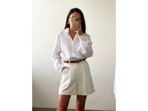 Elegantní dámské kraťasy s vysokým pasem - Sally (bílá)