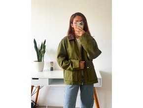 Bunda s manšestrovým límcem - Army Green