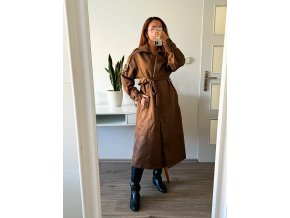 Semišový kabát – Coffee Brown