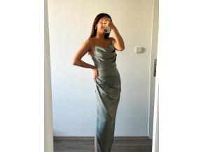 Sage Green saténové šaty