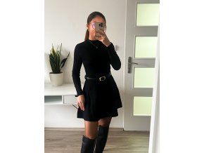 Basic áčkové pletené šaty - Black