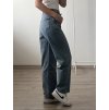 Džínové kalhoty s vysokým pasem - šikmé zapínání - Bossy