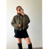 Semišová oversized bunda - Army Green