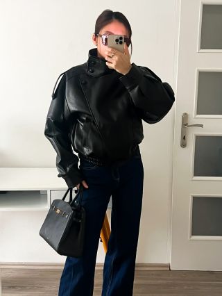 Hello ladies, long time no see ☺️ #bikerjacket #trendyclothes #highneckjacket #highneck #fashionoftheday