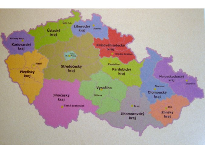 Mapa ČR - kraje   40 x 60 cm  ST209