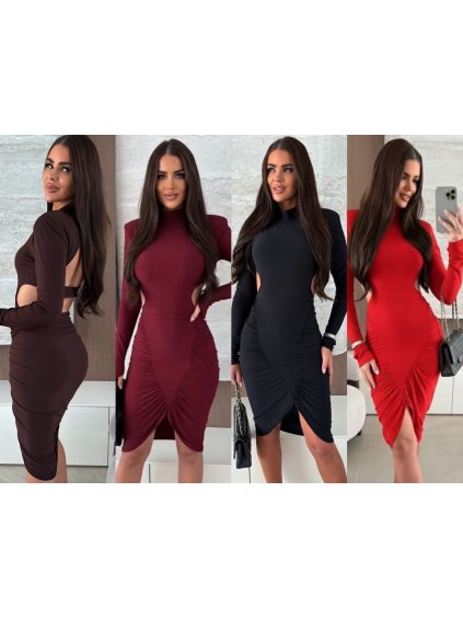 Dámské šaty s výřezy a řasením