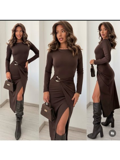 Dámské elegantní šaty s rozparkem – více barev