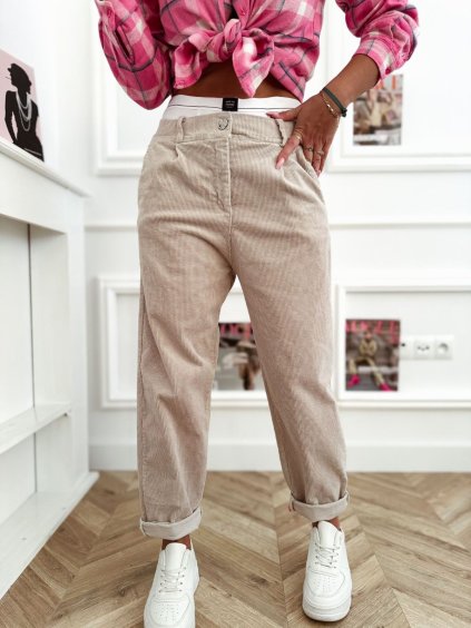 Manšestrové kalhoty Beige