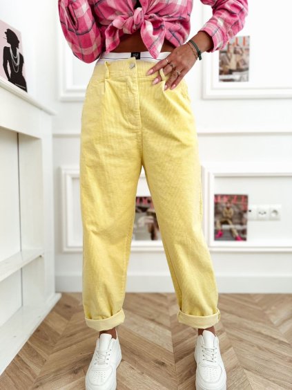 Manšestrové kalhoty s perličkovým srdíčkem