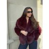 Dámský huňatý kabátek Burgundy