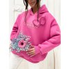 Dámská mikina DREAM – růžová s 3D květy